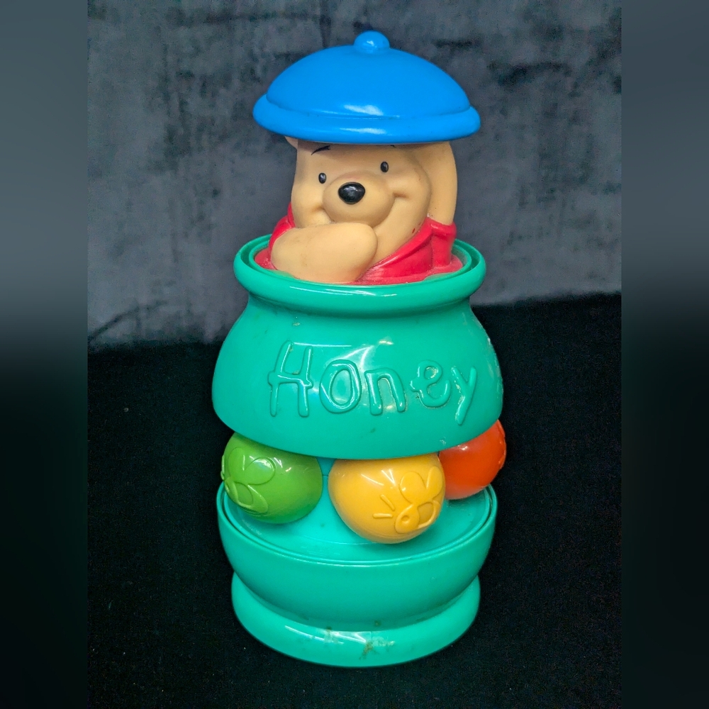 Vintage 1990 Disney Winnie The Pooh VTG Y2K Spinning Pop Up Baby Toy Mattel